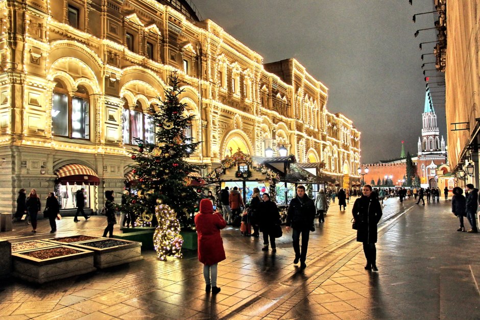 Зимняя Никольская улица Москва