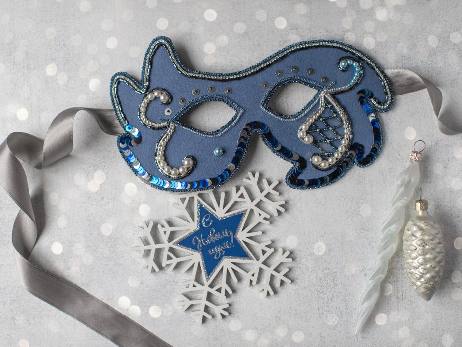 Карнавальная маска Снежинка