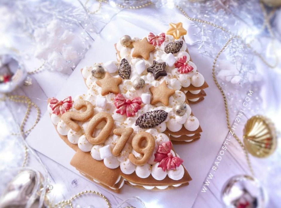 Торт елочка из медовых коржей на новый год