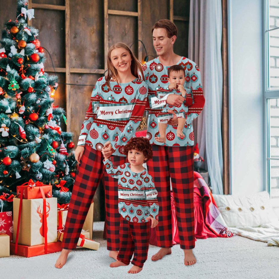 Пижамы новогодние семейные