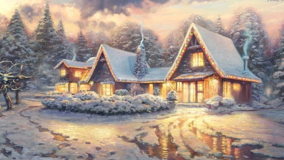 Сказочный домик зимой