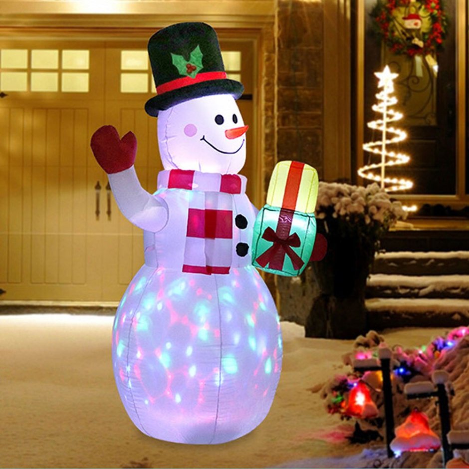 Снеговик надувной с подсветкой
