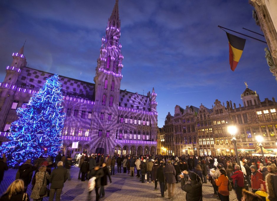 Бельгия Гранд плас Рождество