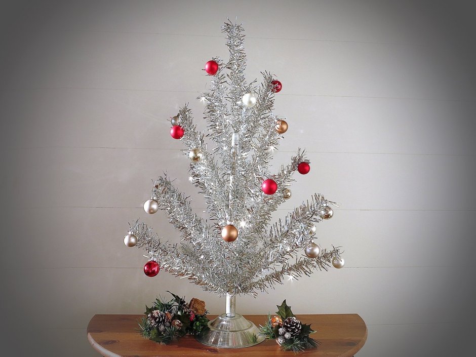 Дерево серебристое новогоднее для декора