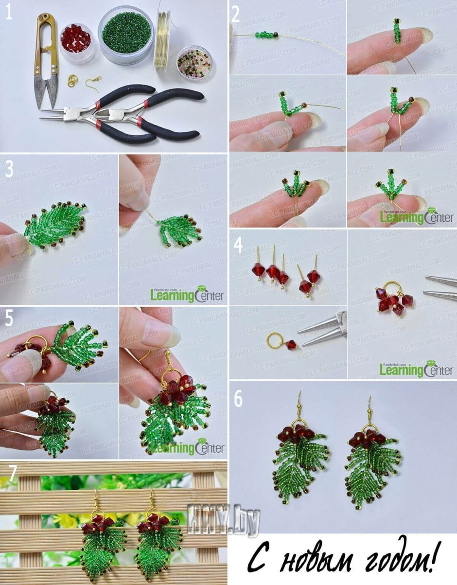 Новогодние украшения из бисера для начинающих