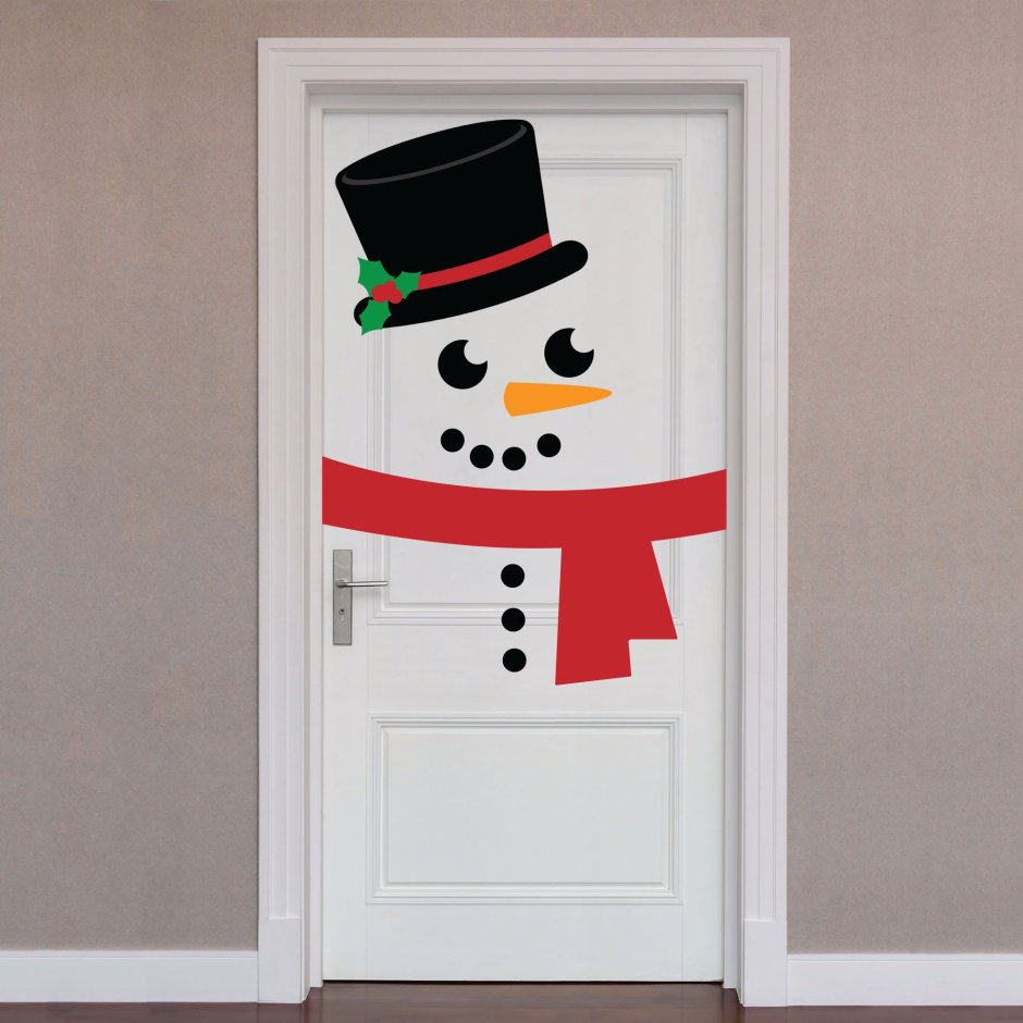 Украшение двери Снеговик