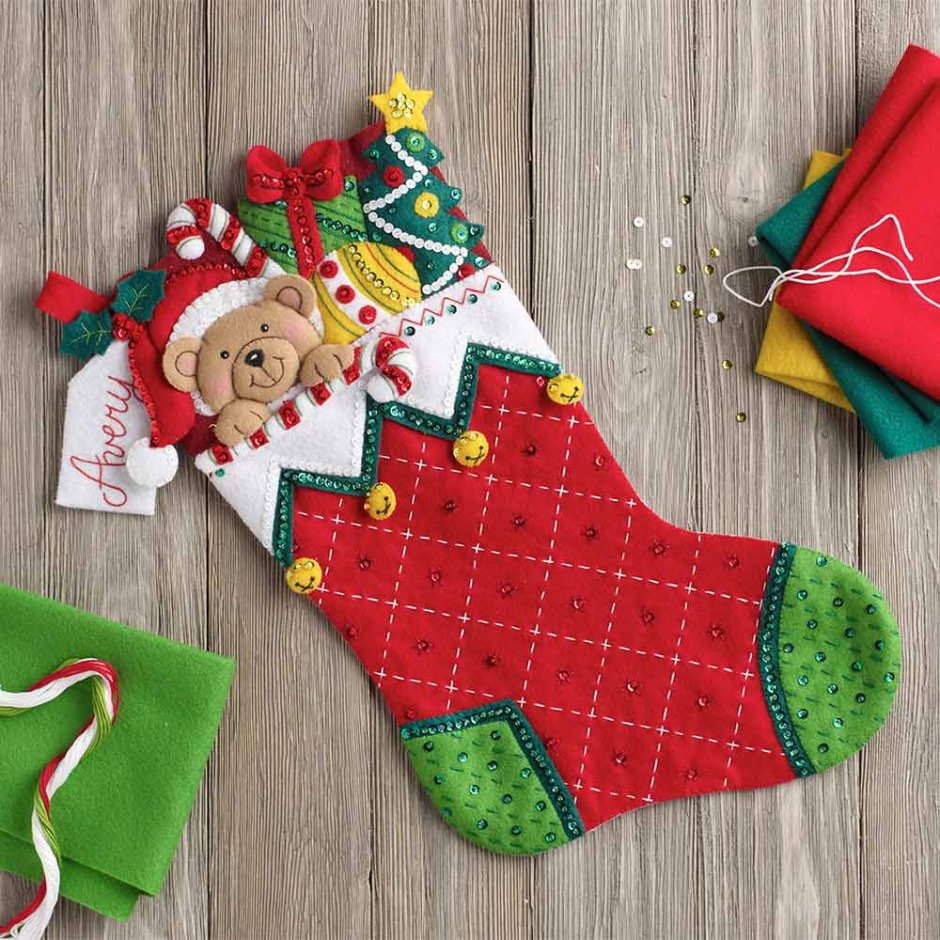 Рождественские носки Bucilla