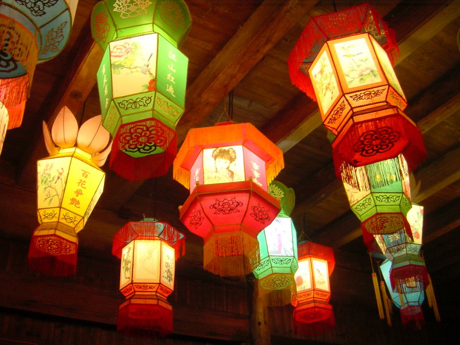 Китайские фонарики бумажные