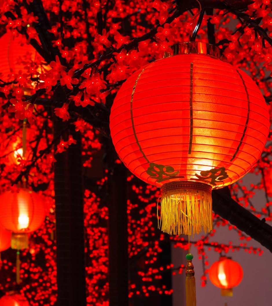 Красные фонарики в Китае иллюстрации