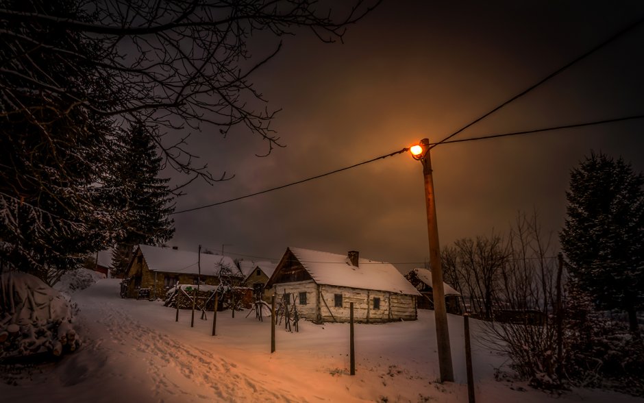 Село и деревня зима Эстетика
