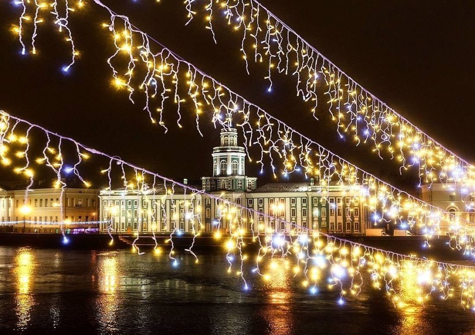 Дворцовый мост новый год Петербург