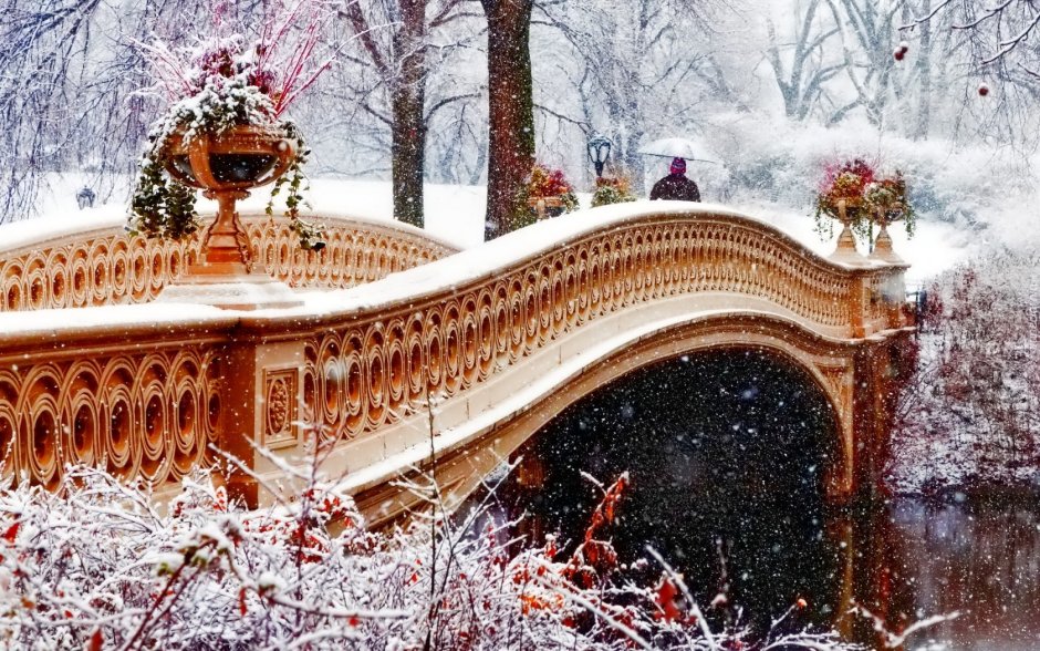 Красивый зимний мост
