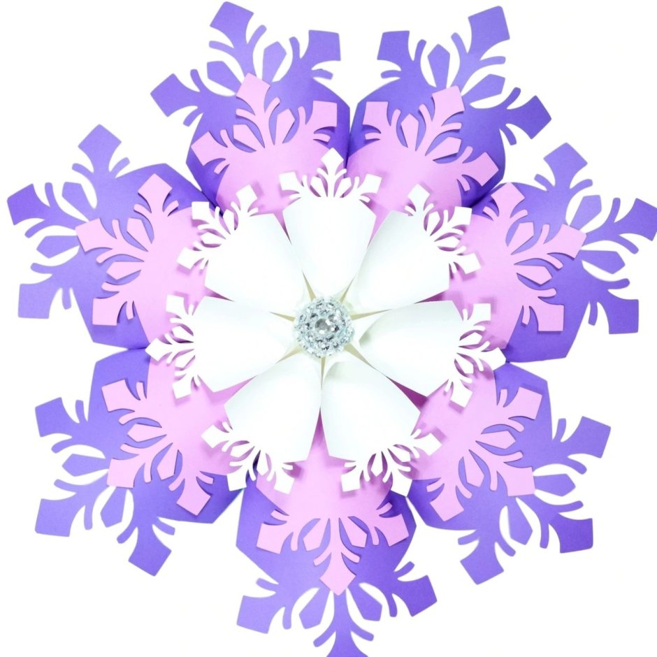 Снежинка цветок из бумаги