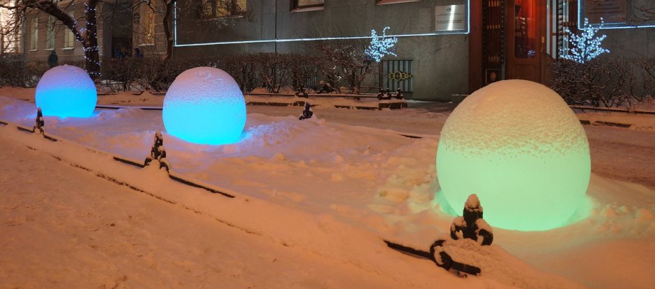 Уличные шары с подсветкой