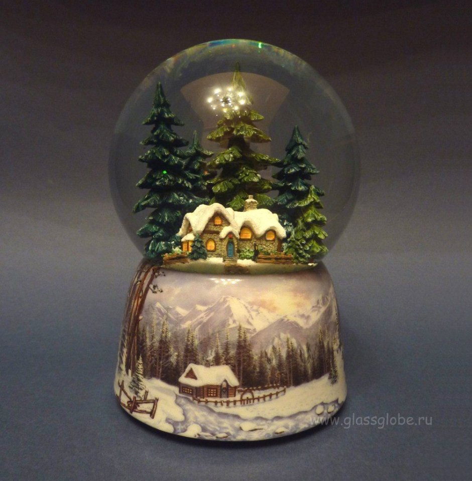 Glassglobe / снежный шар "дом у холма"