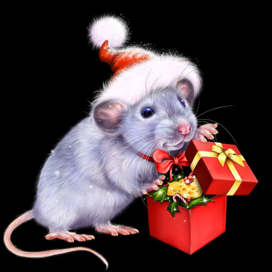 Красивая Новогодняя крыса