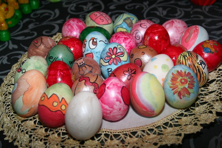 Реальные красивые яйца на Пасху