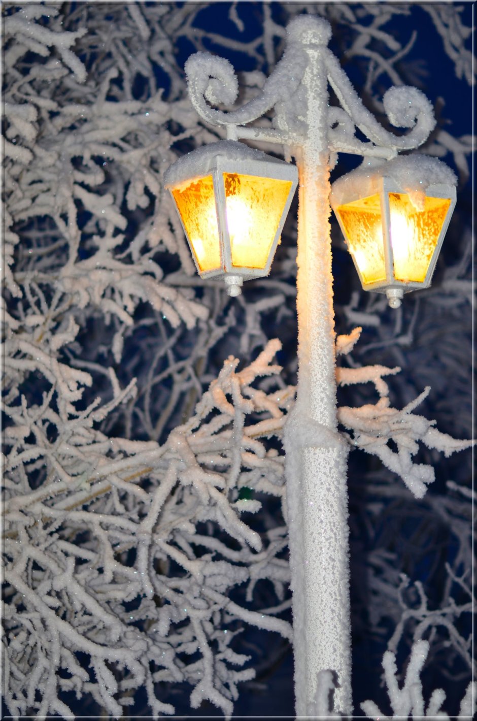 Зима красивые фонари
