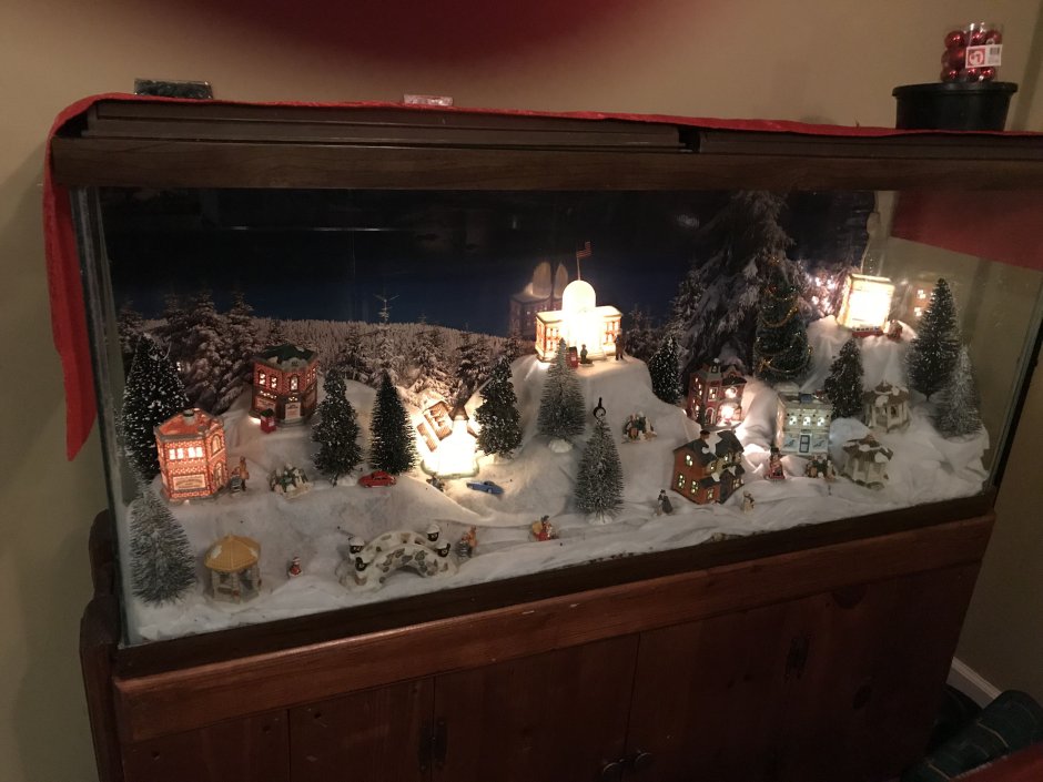 Декор Рождество аквариум