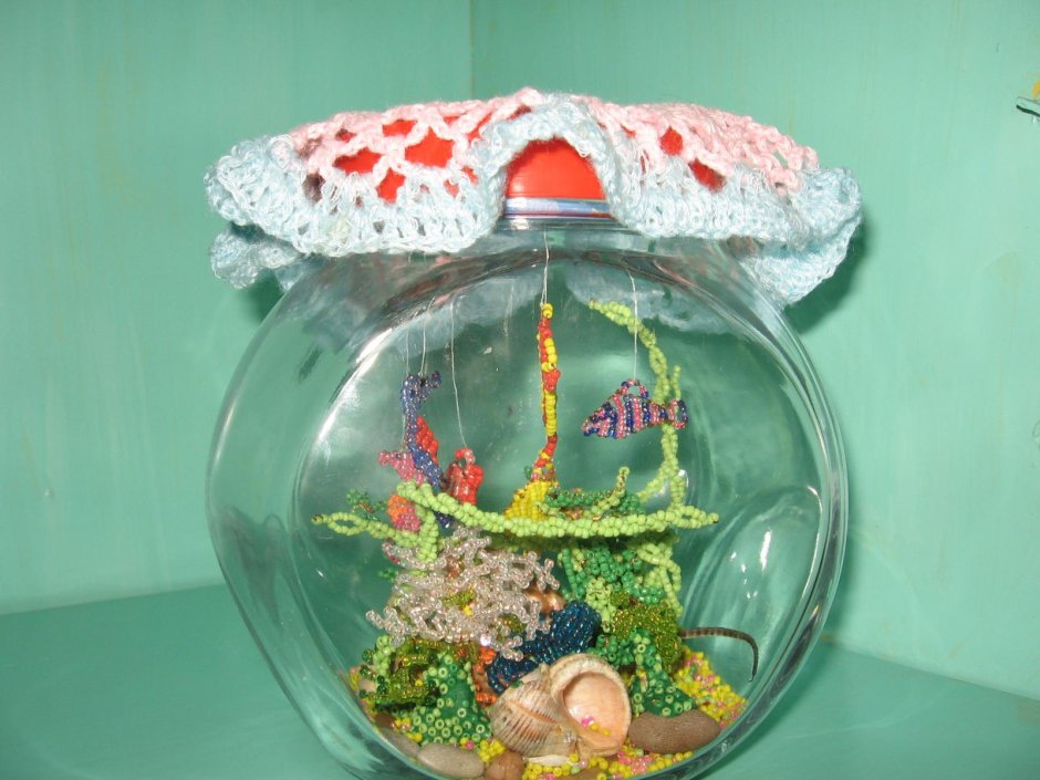 Декоративный аквариум в банке