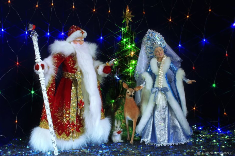 Куклы дед Мороз и Снегурочка Ларисы Исаевой