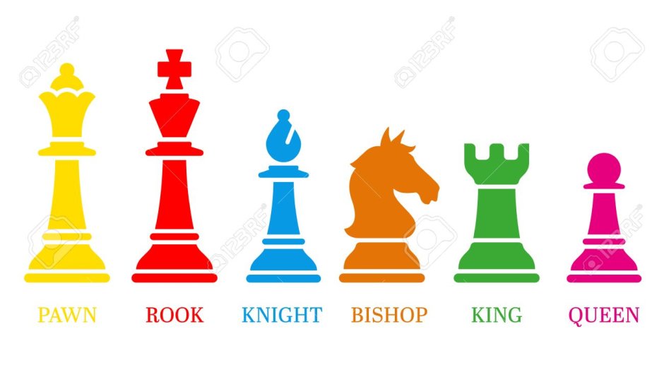 Цветные шахматные фигуры для детей