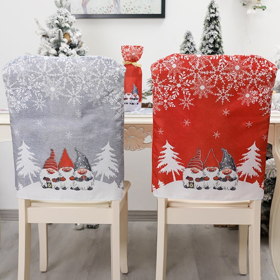 Рождественское покрытие на стул Санта