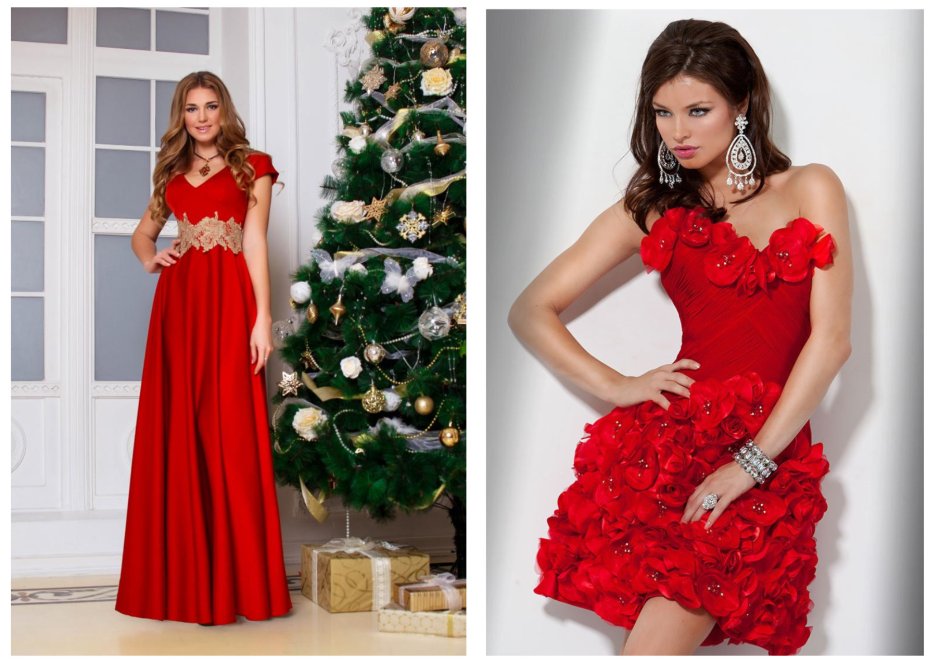 Красное платье на новый год