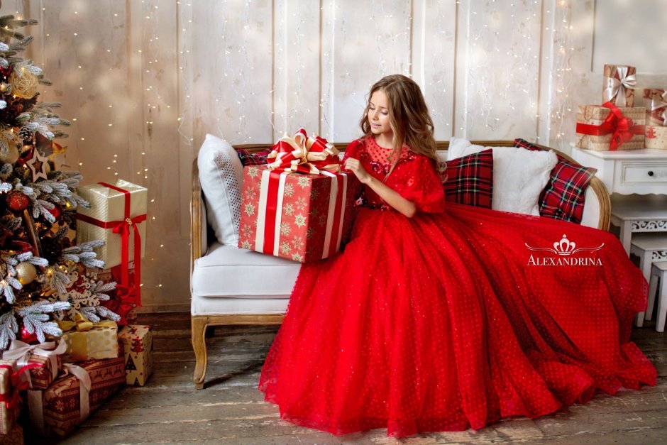 Красное Рождественское платье