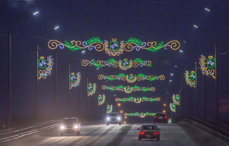 Волгоград Новогодняя иллюминация проспект Ленина