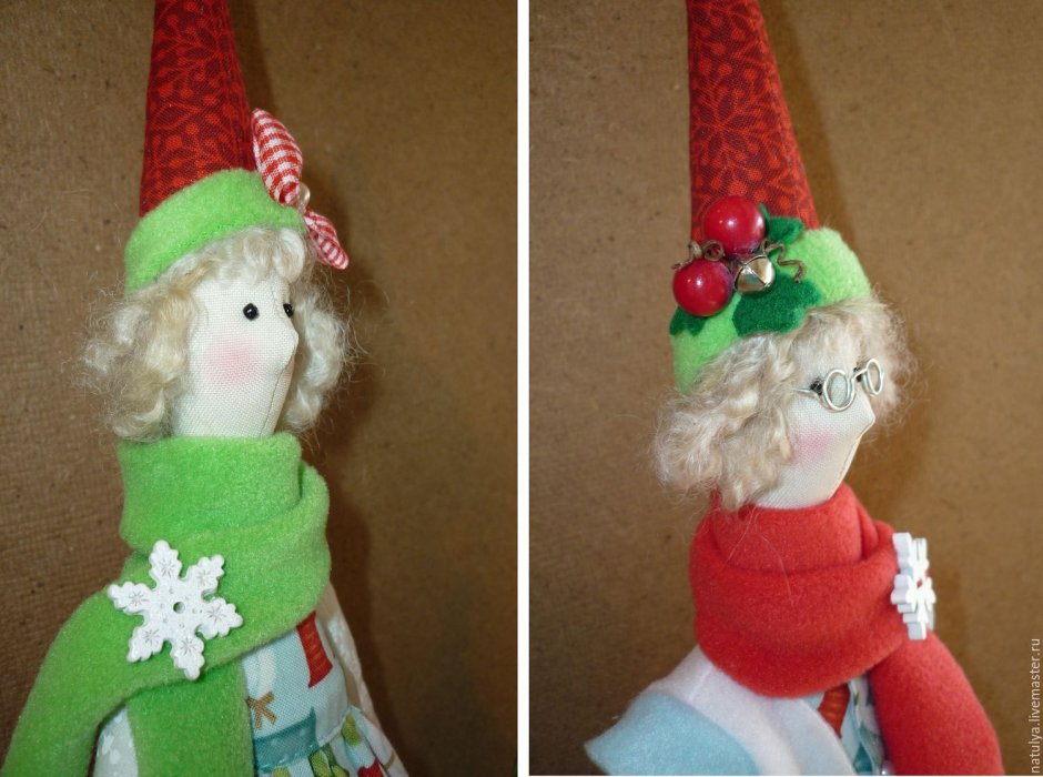 Рождественские эльфы интерьерные куклы
