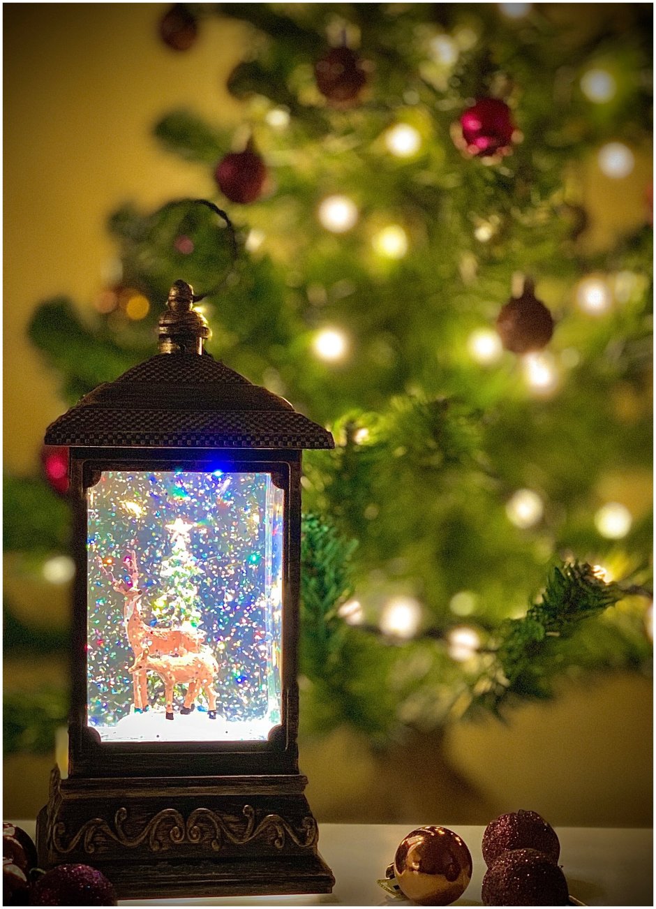 Декоративный новогодний фонарь с подсветкой