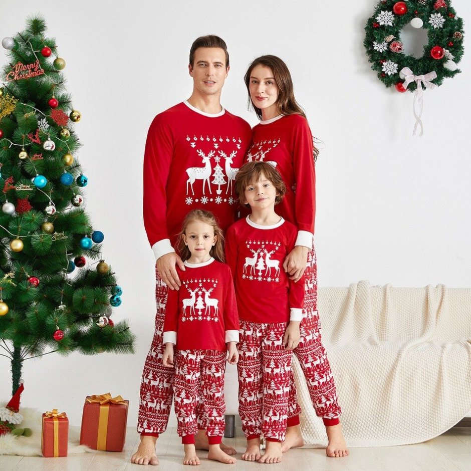 Зимние пижамы для семьи