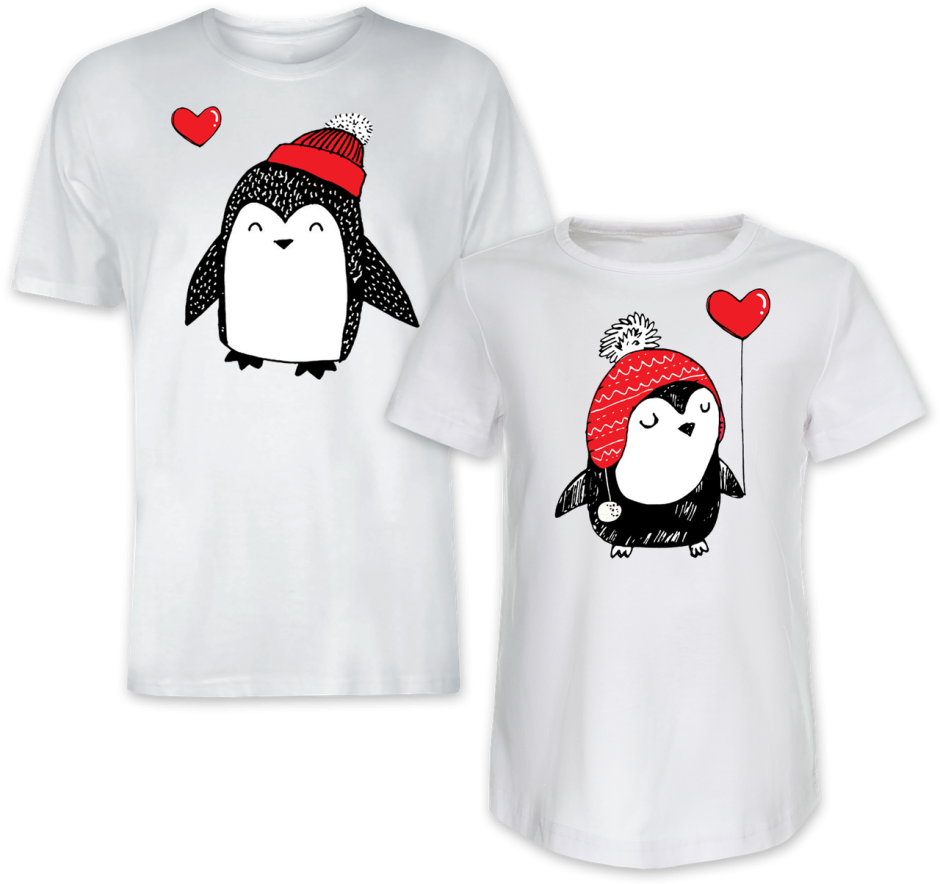 Парные футболки с пингвинами