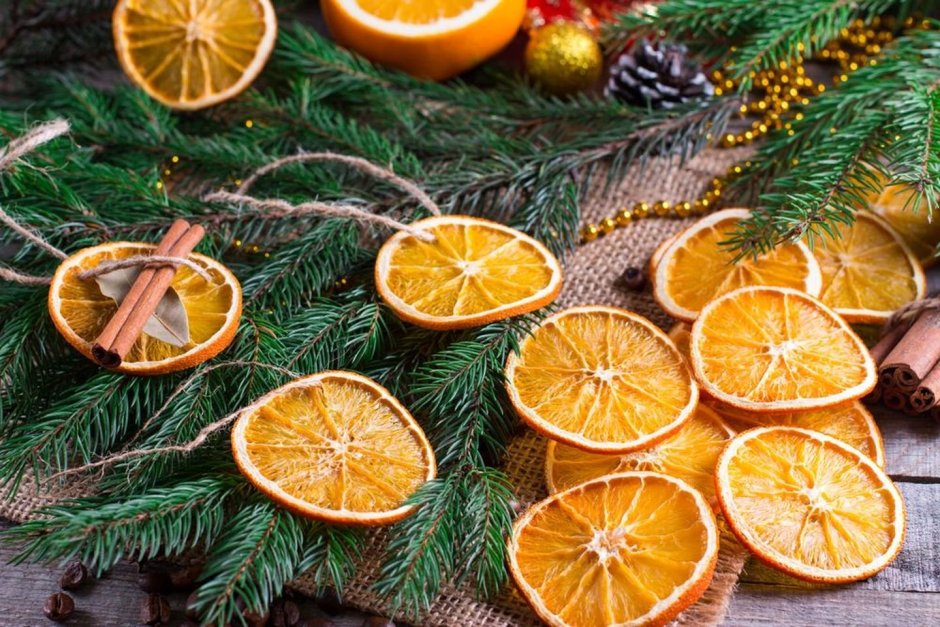 Украшения из апельсина на новый год