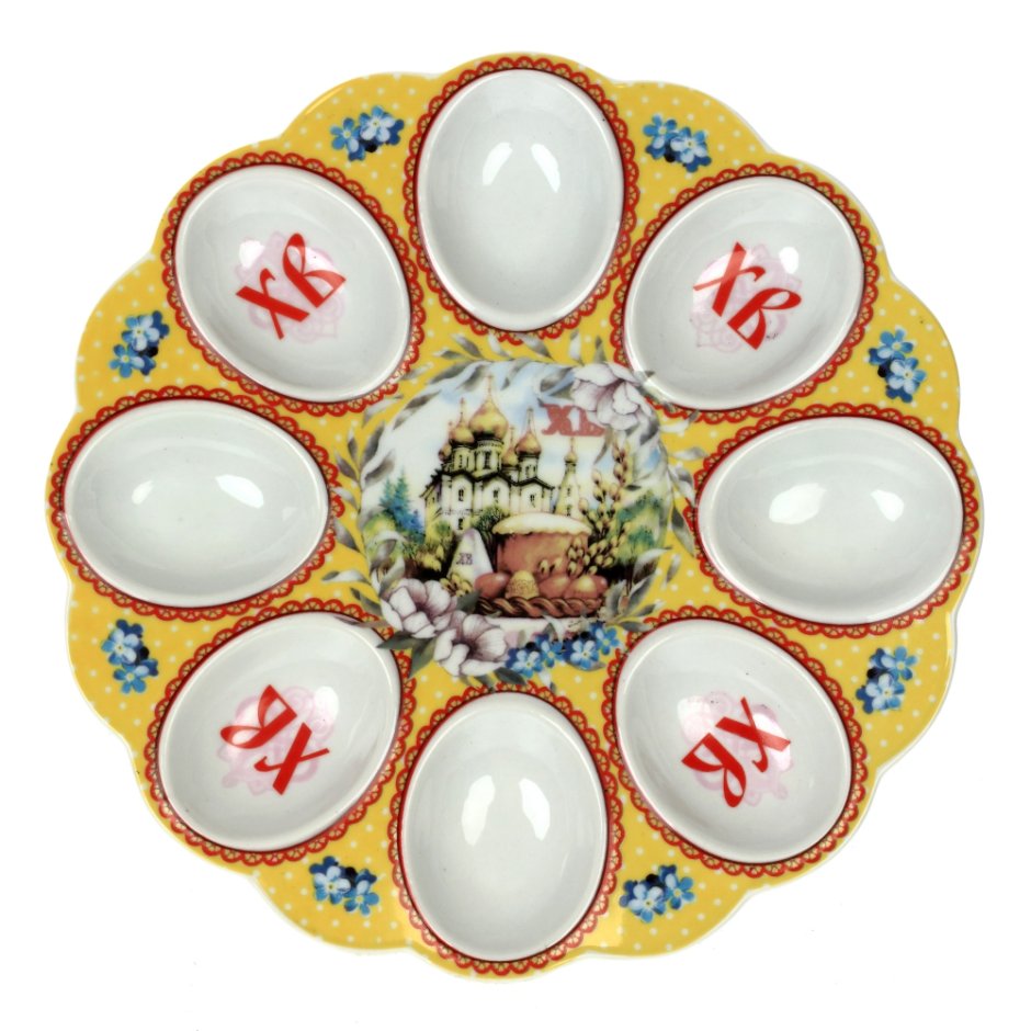 Тарелка Пасхальная для 8-ми яиц, l22 w22 h8 см 747253