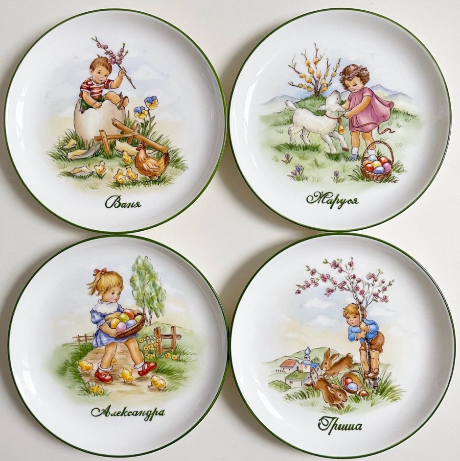 Тарелки с изображением кролика Питера