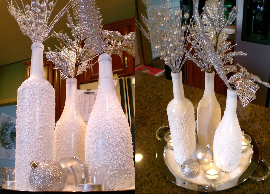 Новогоднее украшение вазы