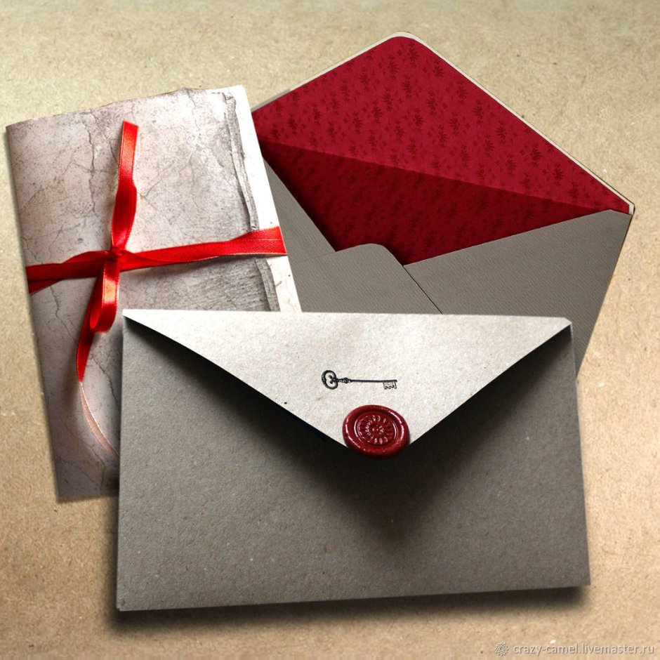 Крафт конверт с сургучной печатью