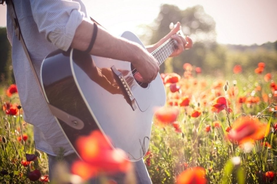 Гитара в цветах