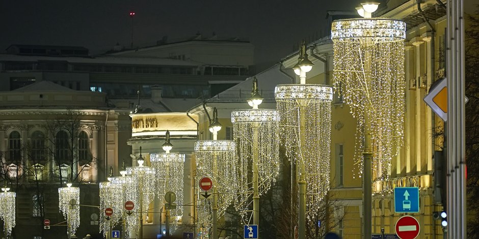 Освещение на столбы новогоднее