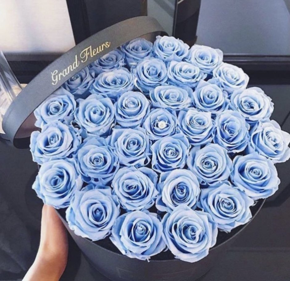 Голубые розы букет реальный