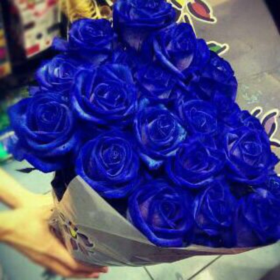 Цветы розы синие букеты