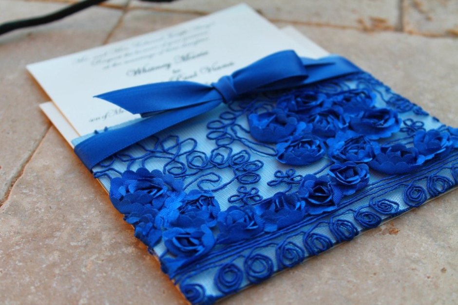 Свадебные приглашения синие