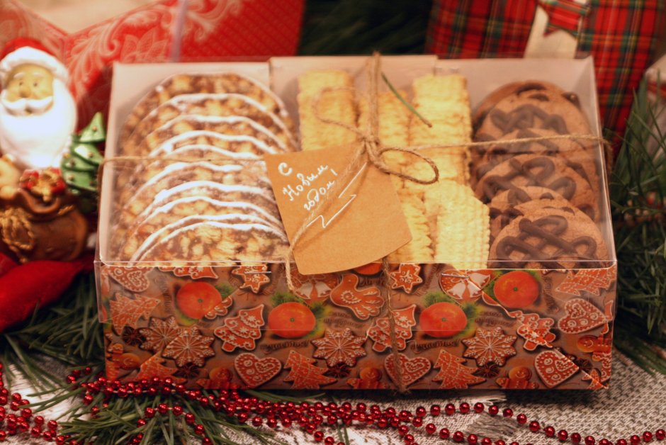 Новогодние коробочки с печеньем