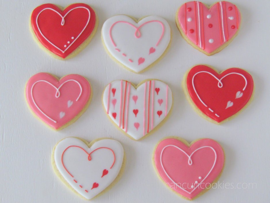 Имбирное печенье с глазурью день Святого Валентина