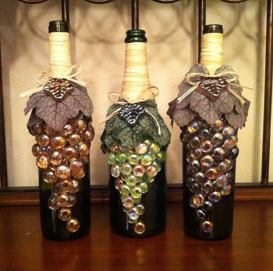 Необычный декор бутылок