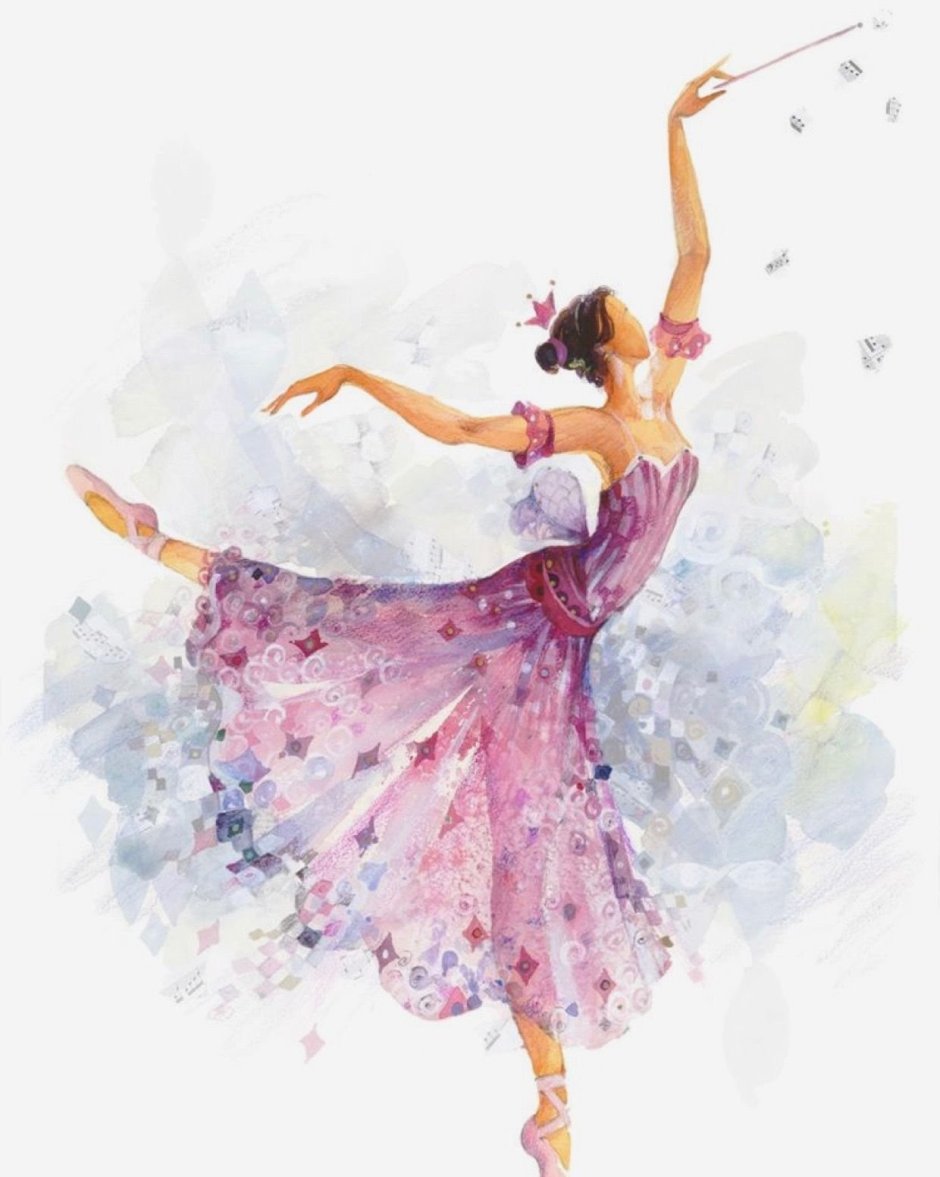 Цветной Танцующая балерина