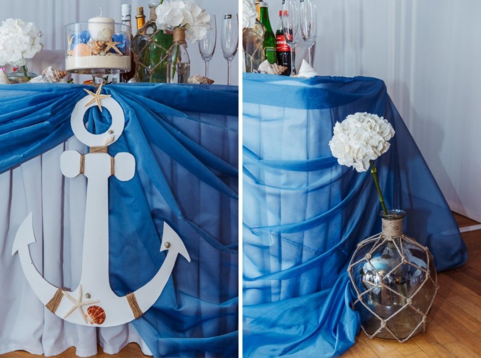 Свадебный костюм в морском стиле