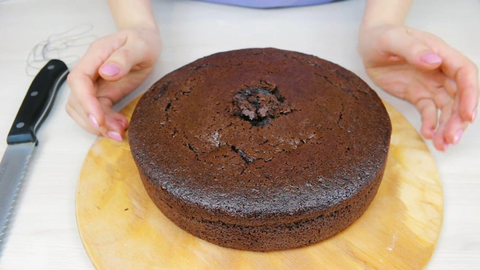Бисквит шоколадный для торта диаметр 22 см
